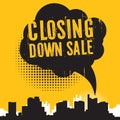 Comic style speech bubble, with text Closing Down Sale Royalty Free Stock Photo