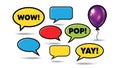 Colorful Speech Bubbles and Balloon Illustration Royalty Free Stock Photo