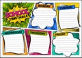 Comic template of a school schedule for 5 days of the week Royalty Free Stock Photo