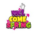 Comic text advertise hello spring