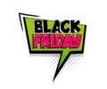 Comic text Black Friday speech bubble pop art style