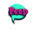 Comic text bleep beep logo sound effects Royalty Free Stock Photo