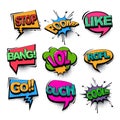 Comic text collection sound effects pop art style Royalty Free Stock Photo