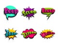 Comic text logo sound effects.
