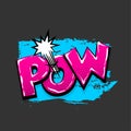 Comic text pop art grunge brush pow bang