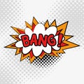 Comic Text, Pop Art style.BANG. Royalty Free Stock Photo