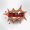 Comic Text, Pop Art style.HELLO. Royalty Free Stock Photo
