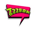 Comic text zzzrak, zzz, logo sound effects