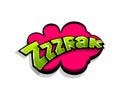 Comic text zzzrak, zzz, logo sound effects