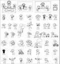 Comic Thief - Set of Black and White Concepts Vector illustrations Royalty Free Stock Photo