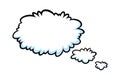 Comic thinking speech bubbles. Think shapes like in comicbooks. Vector illustration Royalty Free Stock Photo