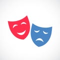 Comic and tragic vector masks icon Royalty Free Stock Photo