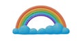 Comic vector bright spring rainbow cloud concept