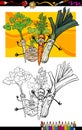 Comic vegetables group for coloring book Royalty Free Stock Photo