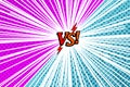 Comic versus rivalry template Royalty Free Stock Photo