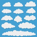 Comic white cloud shapes Royalty Free Stock Photo