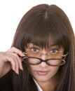 Comic woman in two spectacles. Royalty Free Stock Photo