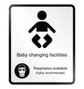 Comical baby changing facilities Information Sign Royalty Free Stock Photo