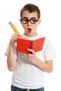 Comical boy in geek glasses Royalty Free Stock Photo