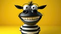 Comical 3D character with exaggerated features and mischievous grin.