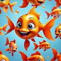 Comical goldfish fish bowl water hilarious smiling