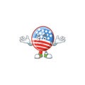 A comical Grinning USA stripes balloon cartoon design style