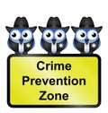 Comical USA crime prevention zone Royalty Free Stock Photo