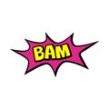 Comics bomb and explosion. Speech bubble with word bam. Design elements for print Royalty Free Stock Photo