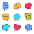 Comics bubble. Cartoon speech pop art balloon talk chat funny cloud massage comic dialog bubble text label. Vector retro