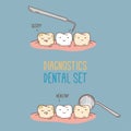 Comics about dental diagnostics and treatment.