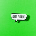 comics elements speech bubble green background. High quality photo