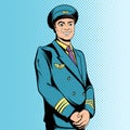 Comics flight captain Royalty Free Stock Photo