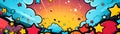 Comics illustration, retro and 90s style, pop art pattern, abstract crazy and psychedelic background, Generative AI