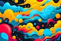 Comics illustration, retro and 90s style, pop art pattern, abstract crazy and psychedelic background, Generative AI Royalty Free Stock Photo