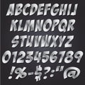 Comics Metal letters style alphabet collection set.