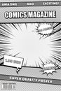 Comics monochrome style poster template Royalty Free Stock Photo