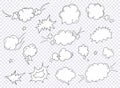 Comics pop art style blank layout template with clouds beams. Concept vector for web and mobile applications Royalty Free Stock Photo