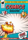 Comics poster design template Royalty Free Stock Photo
