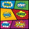 Comics speech bubble with expressions stickers set Royalty Free Stock Photo
