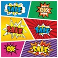 Comics speech bubble with expressions stickers set Royalty Free Stock Photo