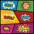 Comics speech bubble with expressions stickers set Royalty Free Stock Photo