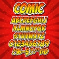 Comics style alphabet collection set