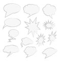 Comics style speech bubbles vector set isolated on white Royalty Free Stock Photo