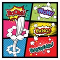 Comics Template. Vector Retro Comic Book Speech Bubbles Illustration. Royalty Free Stock Photo