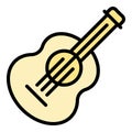 Comics ukulele icon vector flat