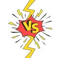 Comics vs frame. Versus lightning ray border, comic fighting duel and fight confrontation logo. Vs battle challenge, sports team