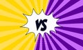 Comics vs frame. Versus sign in retro comic style. Pop art style. Fighting duel and fight confrontation isolated cartoon