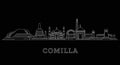Comilla City with Bangladesh Skyline Silhouette Design, and Vector Royalty Free Stock Photo