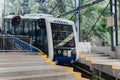 Coming monorail for pick up tourists to the top of Penang HIll at George Town. Penang, Malaysia