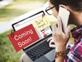 Coming Soon Advertising Announcement Sign Concept Royalty Free Stock Photo